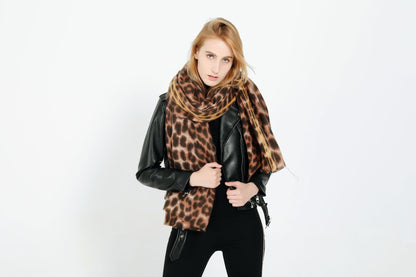 Écharpe léopard femme en cachemire ORIS WEAR