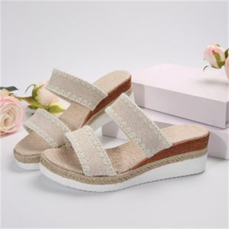 sandales d'été de style ethnique à doubles lanières larges ORIS WEAR