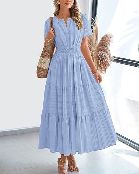 Robe longue femme fluide jaune — ORIS WEAR