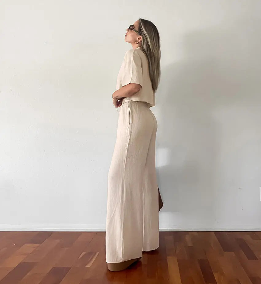 Nahla – Ensemble Homewear en Coton et Lin ORIS WEAR