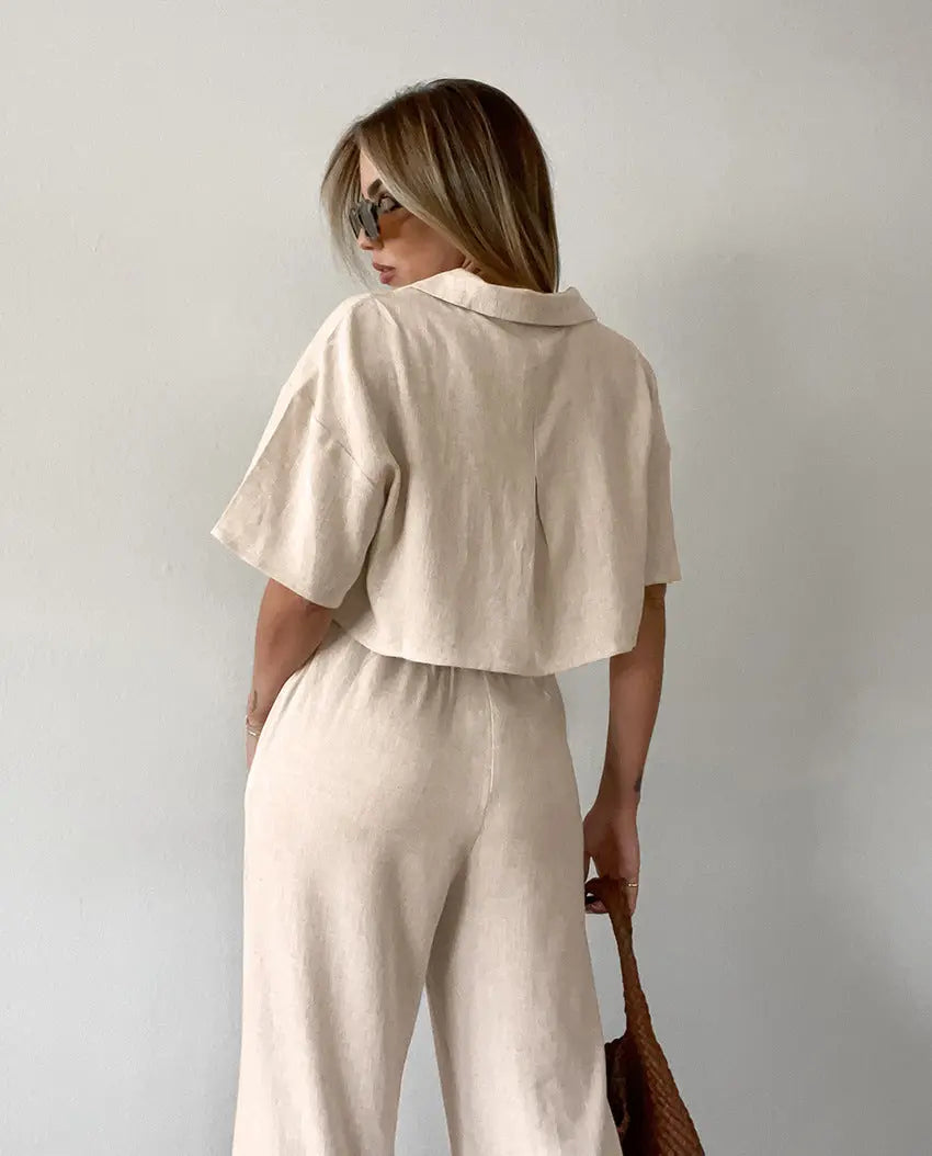 Nahla – Ensemble Homewear en Coton et Lin ORIS WEAR