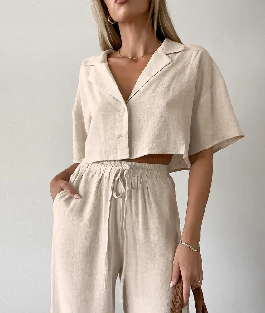 Nahla – Ensemble Homewear en Coton et Lin ORIS WEAR