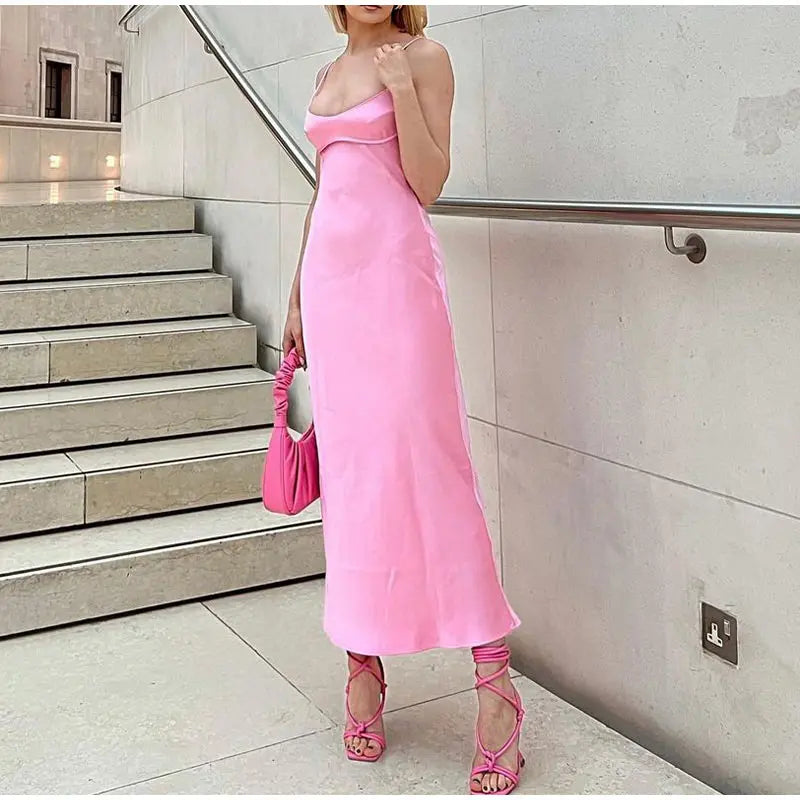 Robe longue satinée  élégante ORIS WEAR
