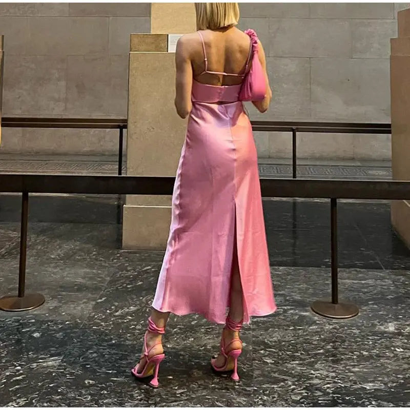 Robe longue satinée  élégante ORIS WEAR