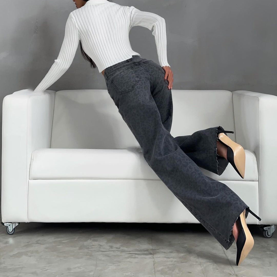 Jean étroit à imprimé léopard ORIS WEAR