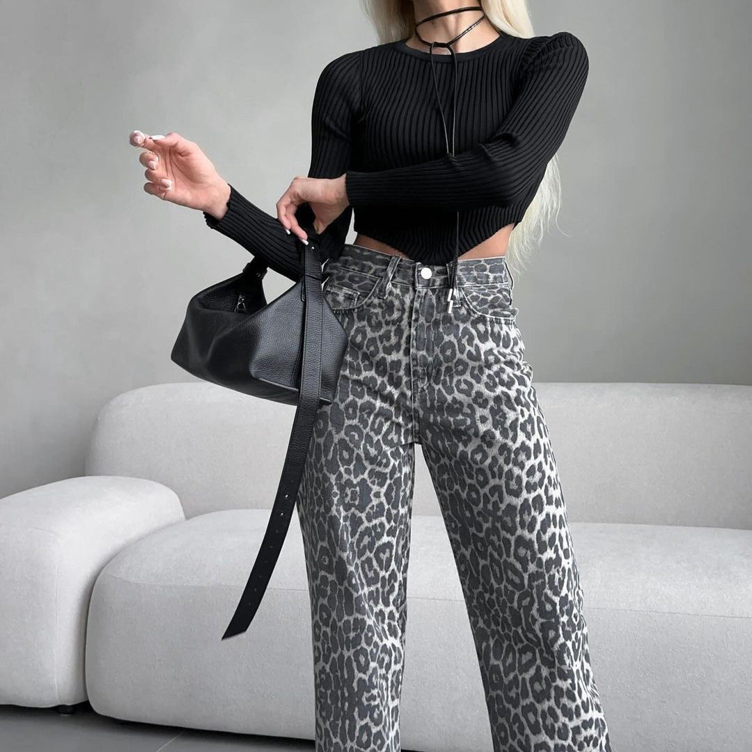 Jean étroit à imprimé léopard ORIS WEAR