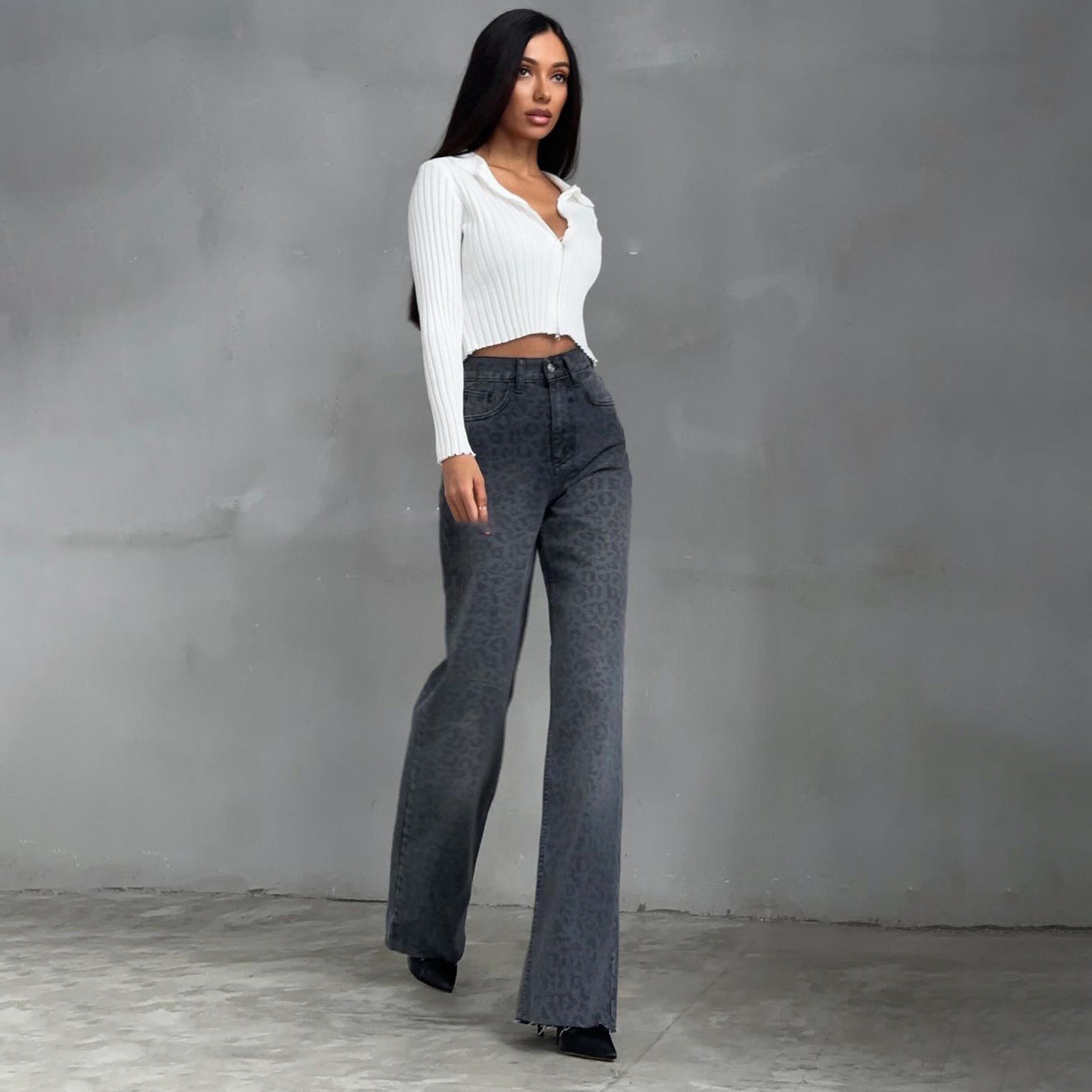 Jean étroit à imprimé léopard ORIS WEAR
