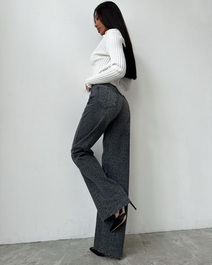 Jean étroit à imprimé léopard ORIS WEAR