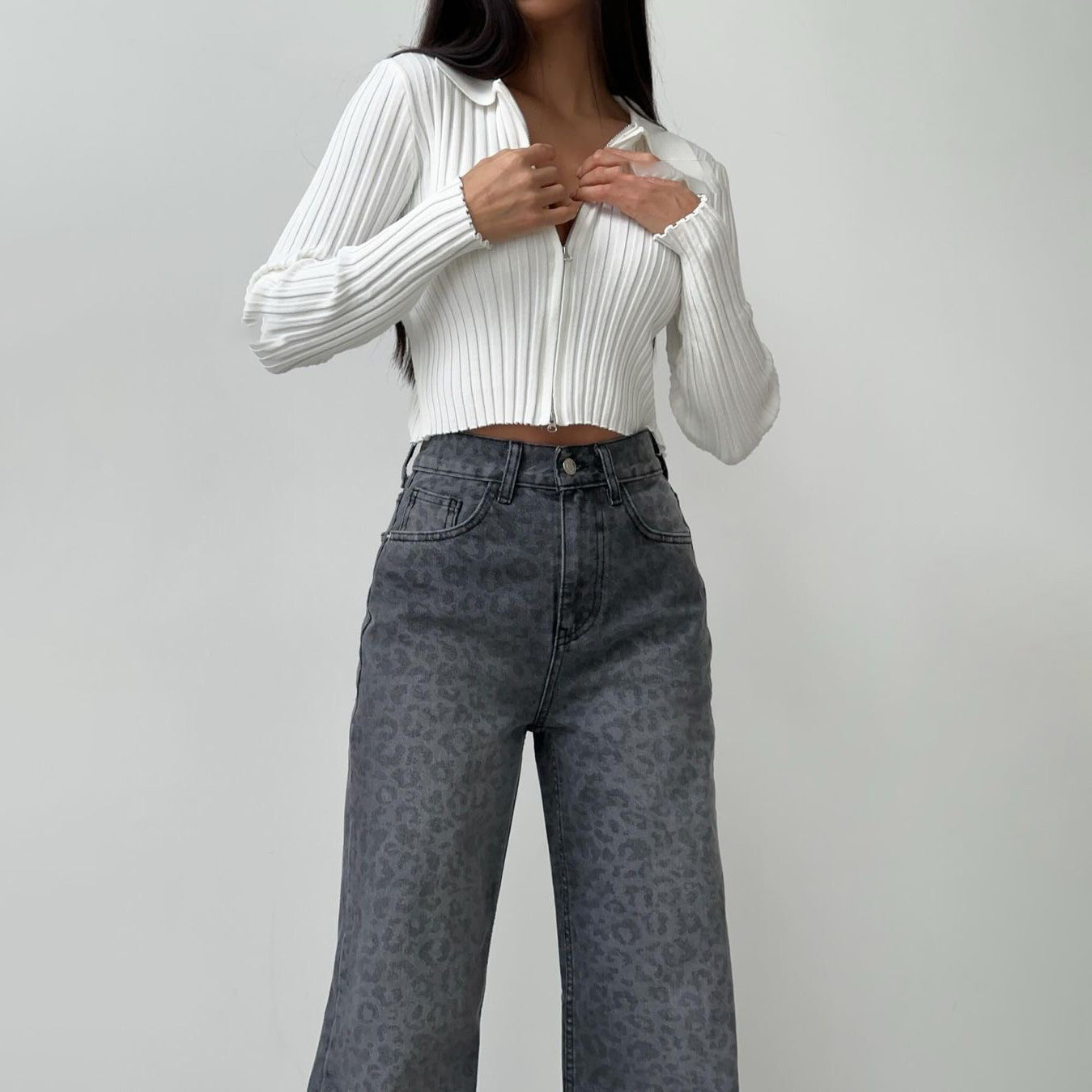 Jean étroit à imprimé léopard ORIS WEAR