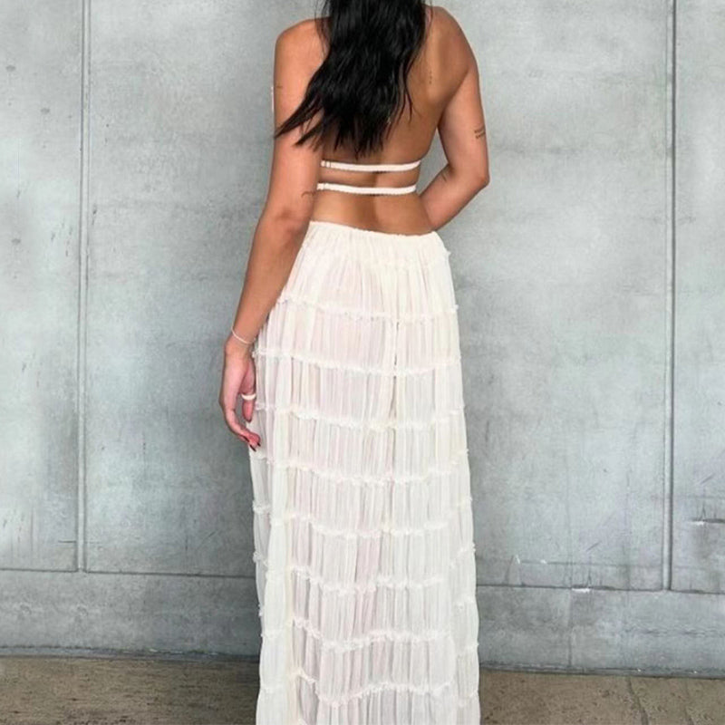 Ensemble 2 pièce robe sexy sans manches, dos nu ORIS WEAR