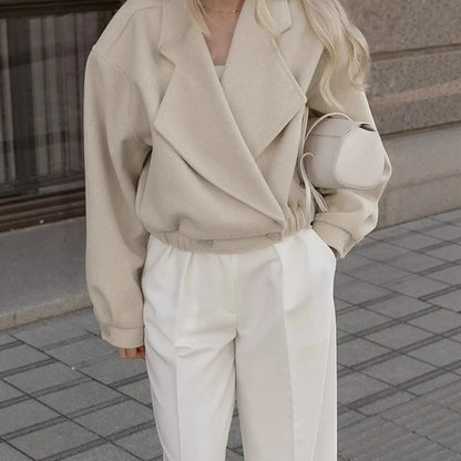 Veste Femme en Laine Élégant à Col Blazer – Idéal pour le Quotidien ORIS WEAR