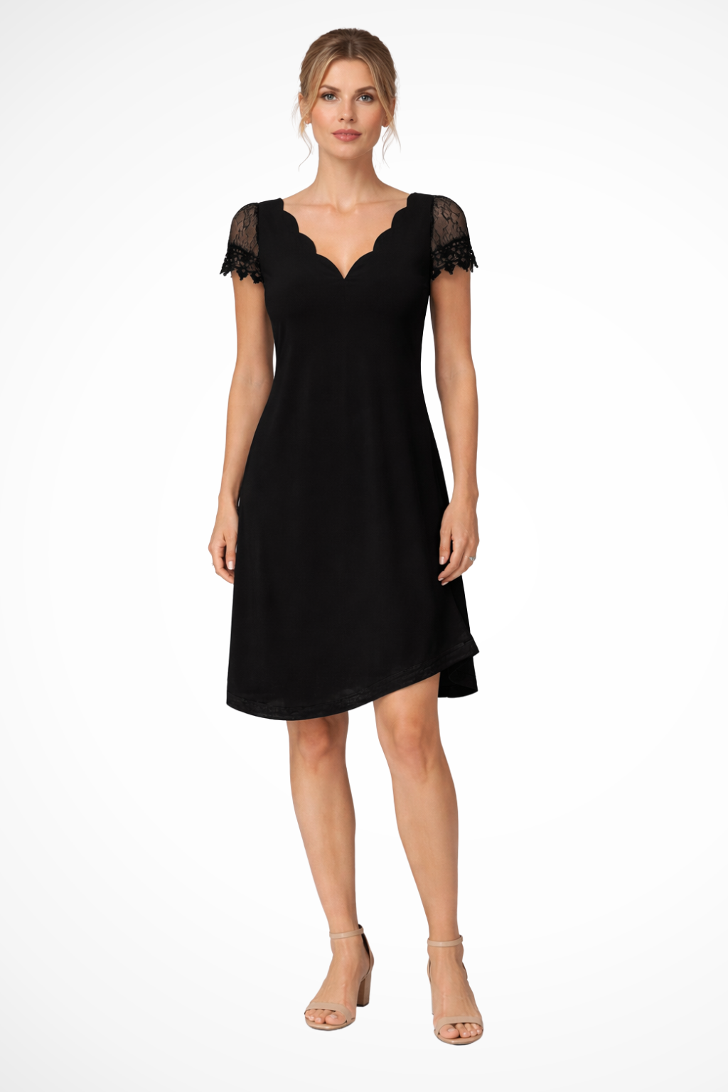 Robe midi femme en dentelle black — ORIS WEAR