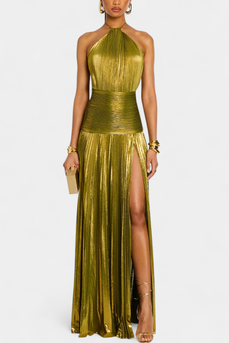 Rossa – Robe longue verte à décolleté élégant ORIS WEAR