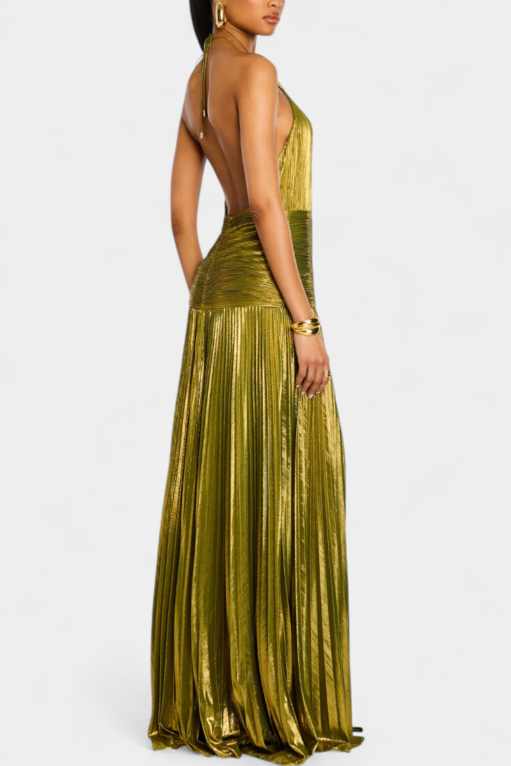 Rossa – Robe longue verte à décolleté élégant ORIS WEAR