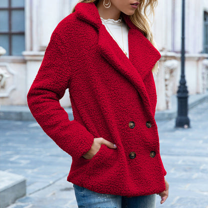 Manteau moelleux à revers ample, ORIS WEAR