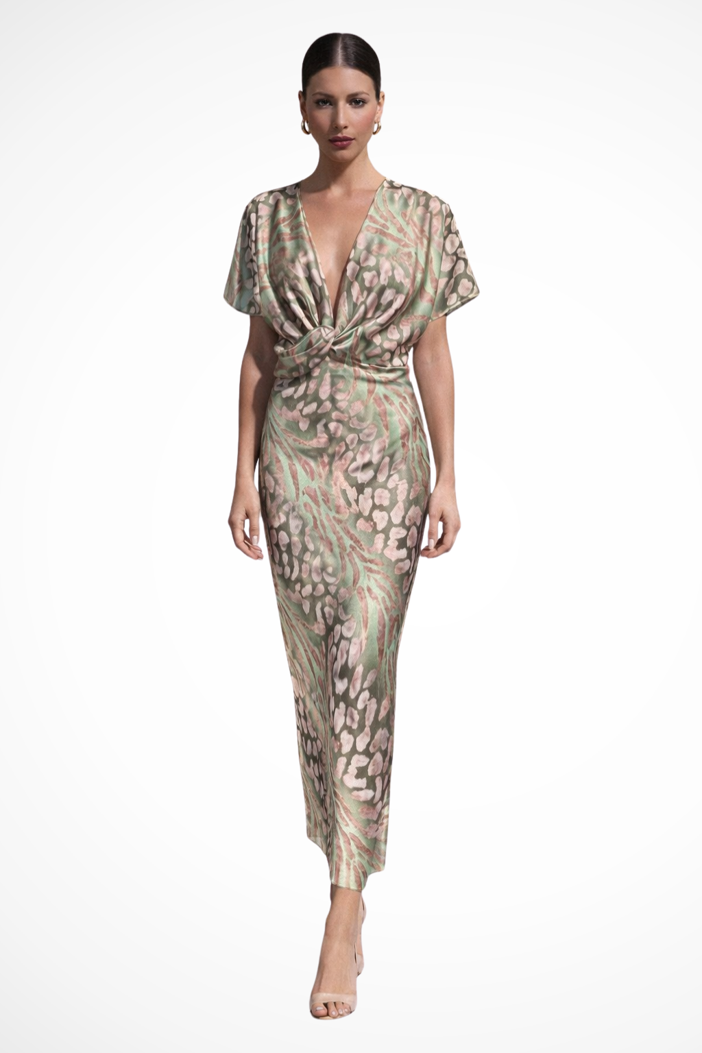 Robe longue femme moulante vert clair — ORIS WEAR