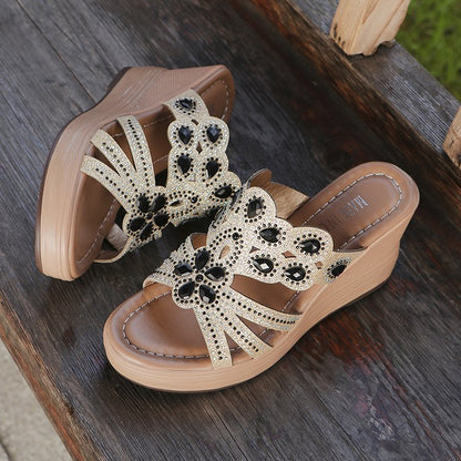Chaussons bohèmes à bout ouvert et paillettes ORIS WEAR