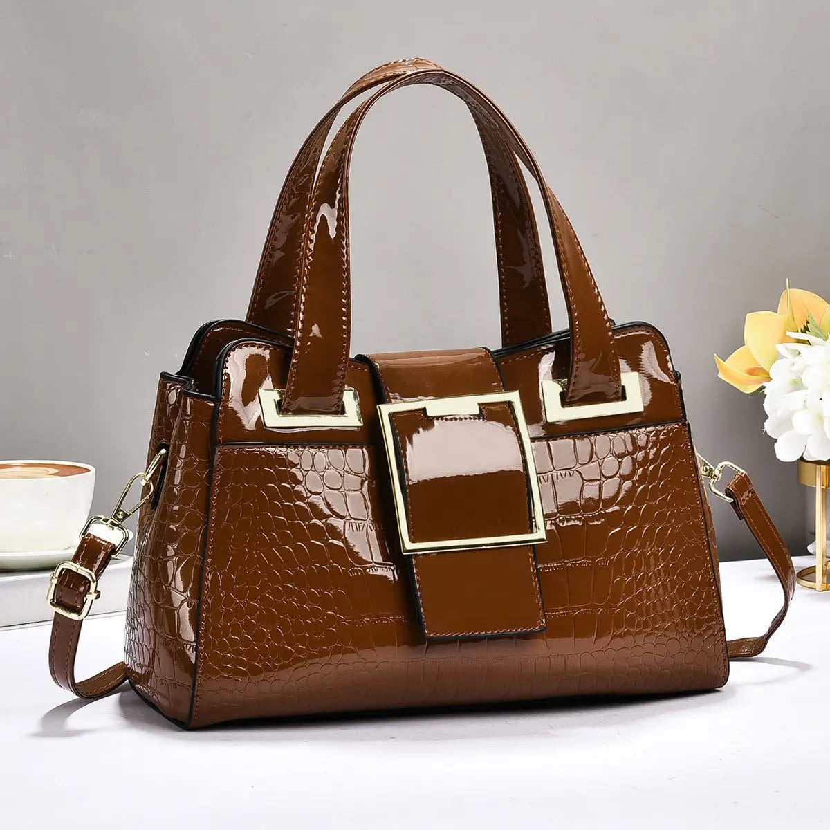 Sac à main effet croco – Boucle graphique et allure chic ORIS WEAR