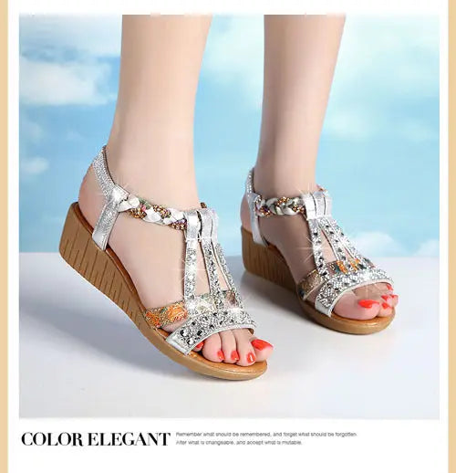 Sandales Gladiateur Strass Brides Plates ORIS WEAR