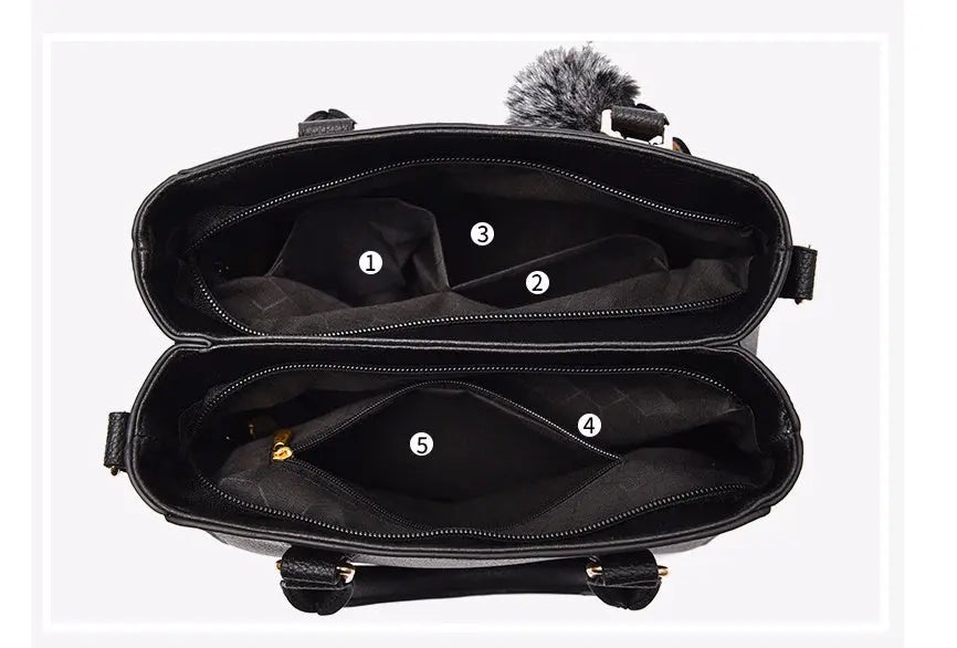 Sac à main city – Bandoulière pratique et pompon tendance ORIS WEAR