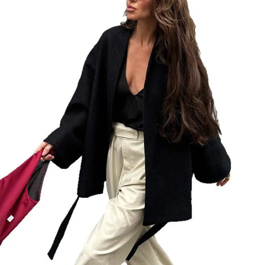 Veste Femme Col V à Lacets Style Chanel – Manches Longues ORIS WEAR