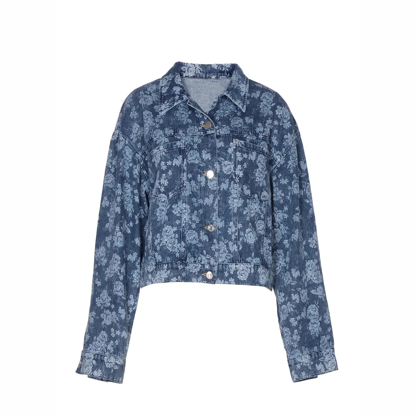 Veste en jean imprimé floral – Casual chic revisité ORIS WEAR