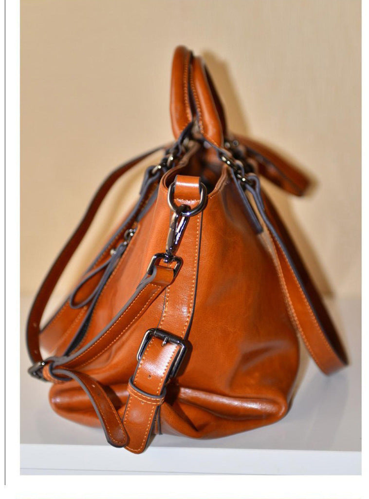 Sac  Cuir Ciré Bandoulière Élégant ORIS WEAR