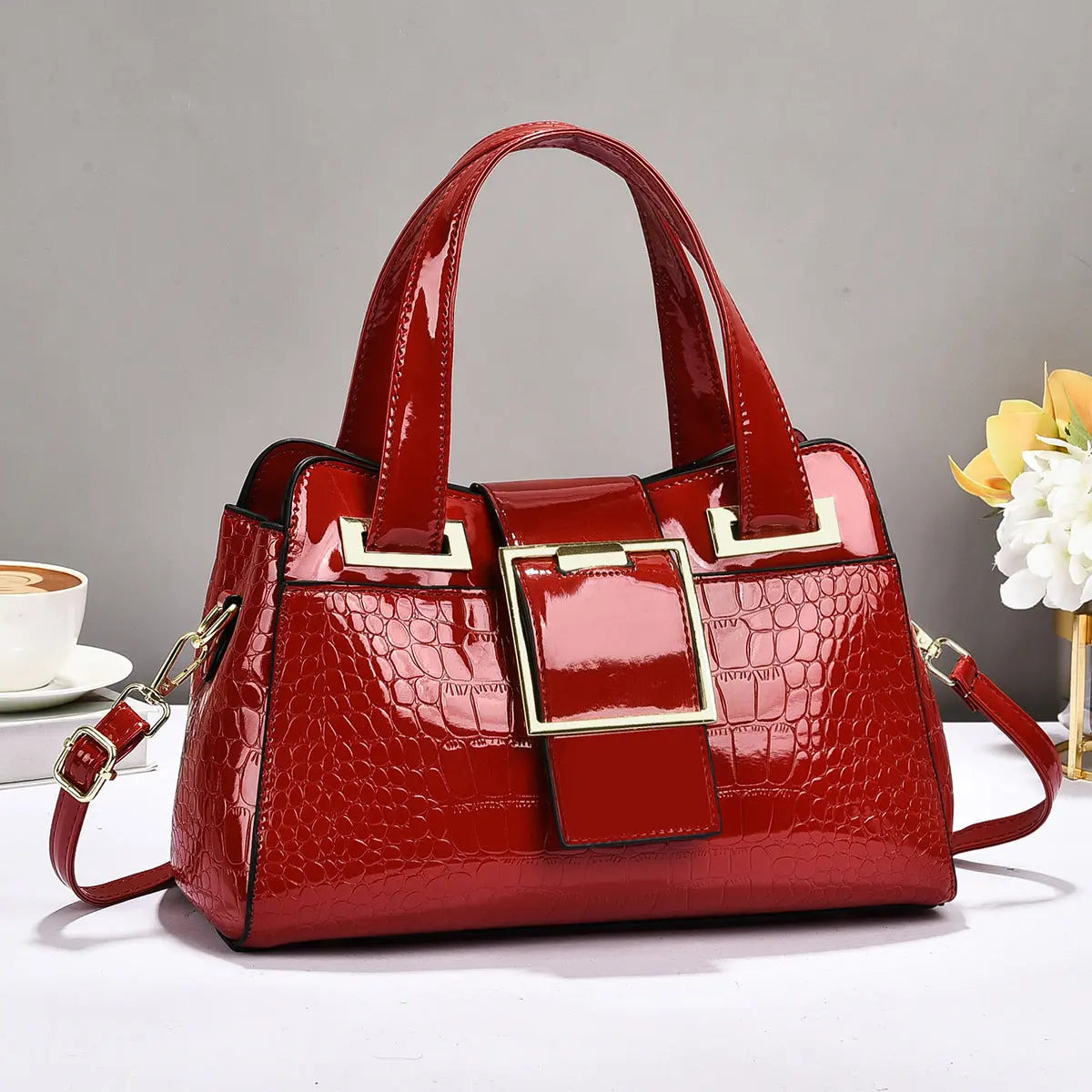 Sac à main effet croco – Boucle graphique et allure chic ORIS WEAR