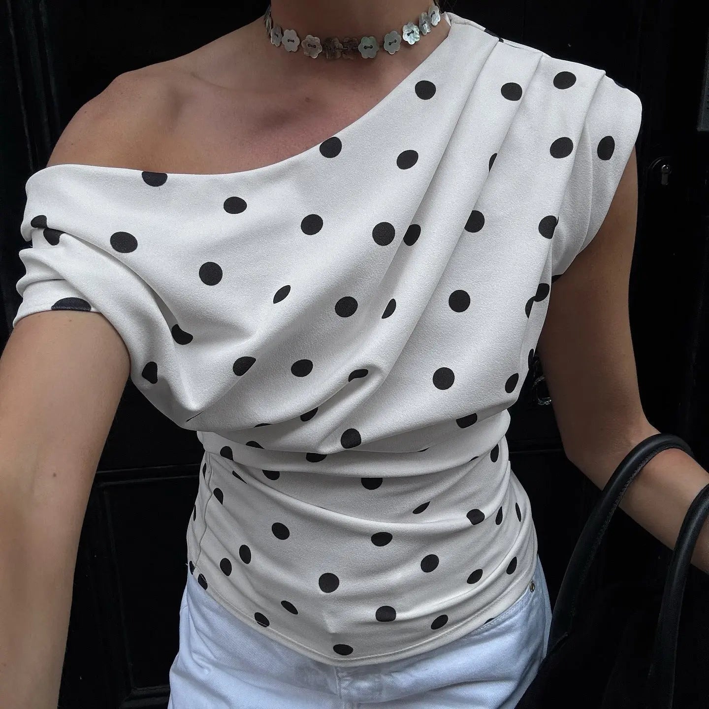 Top asymétrique polka Élégance rétro revisitée ORIS WEAR