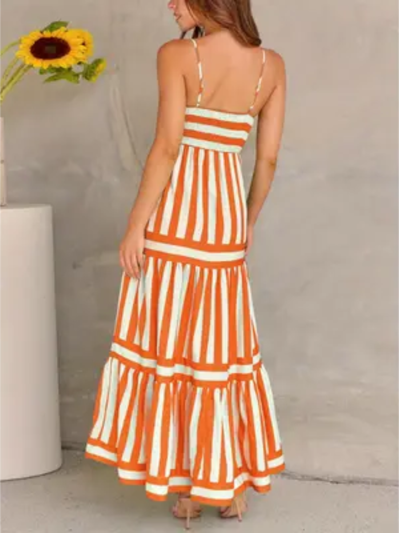 Robe Rayée Femme Dos Nu ORIS WEAR