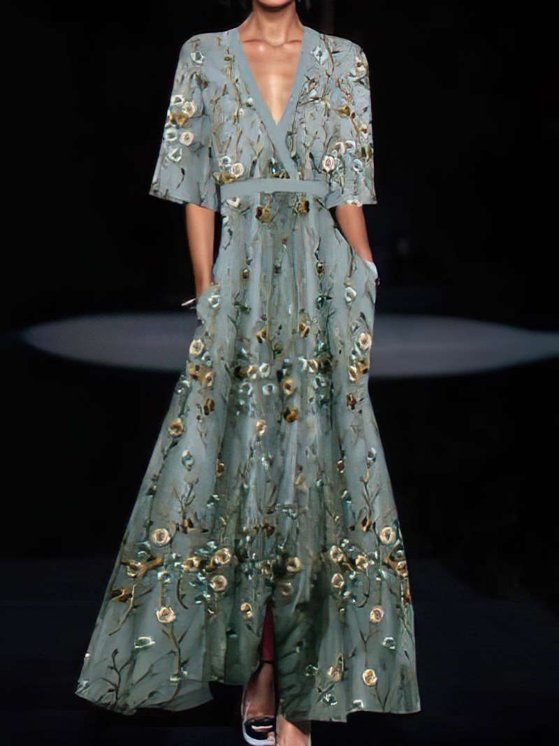 Robe Rose à Manches Élégantes ORIS WEAR