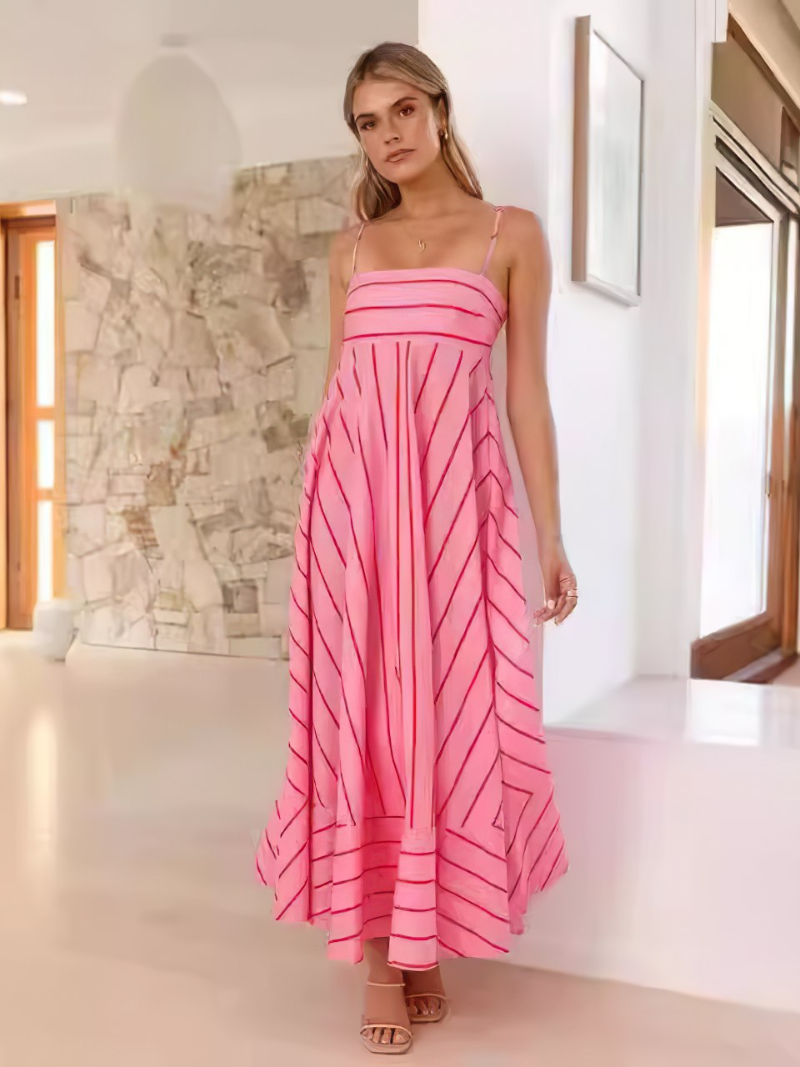 Robe Longue Bohème à Spaghetti et Dos Élastique ORIS WEAR