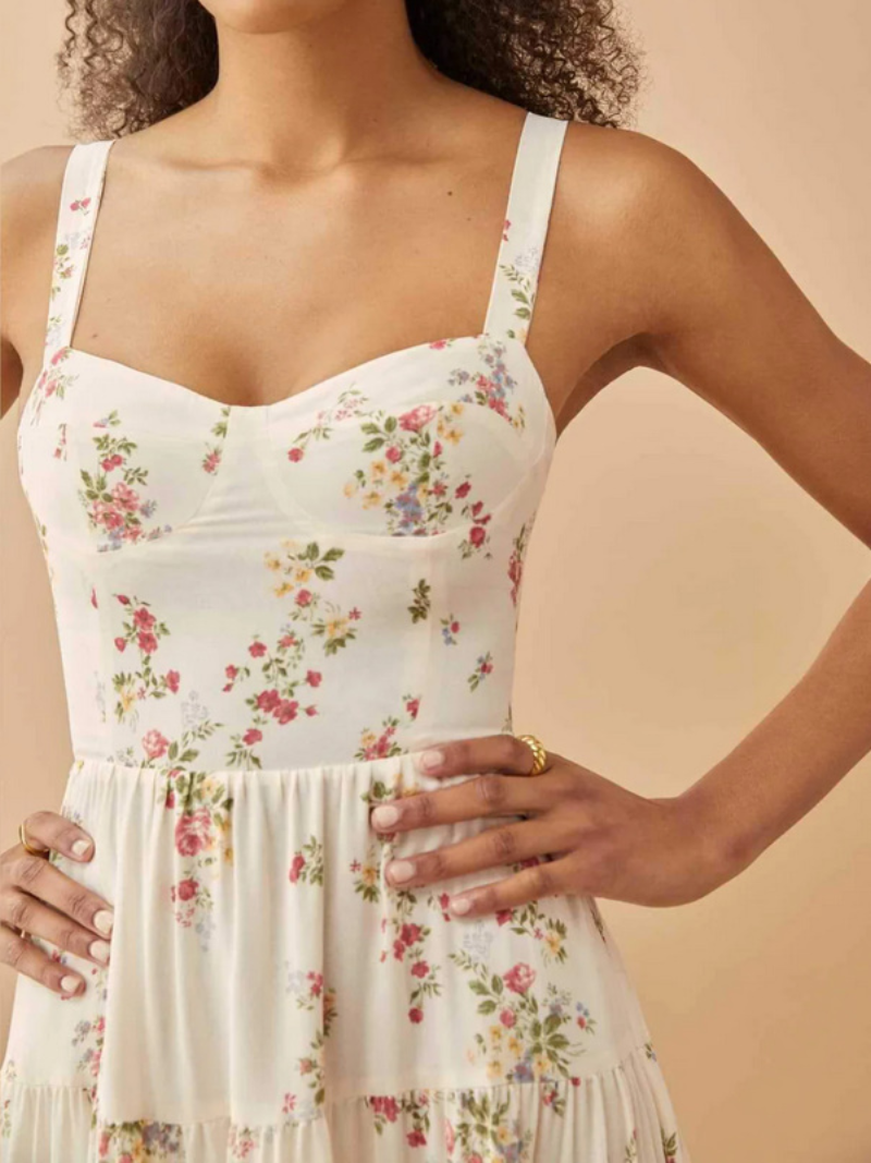 Robe Vintage Fleurie à Bretelles ORIS WEAR