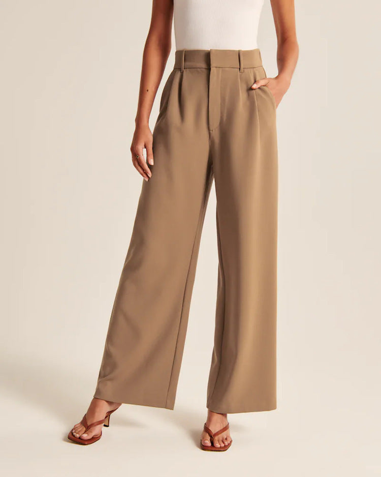 Pantalon droit taille haute  décontracté à jambes larges ORIS WEAR
