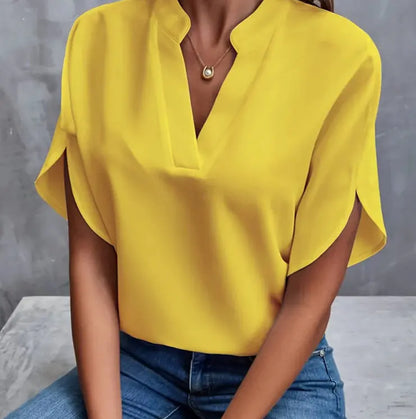 Blouse Fluide en Chiffon à Col V ORIS WEAR