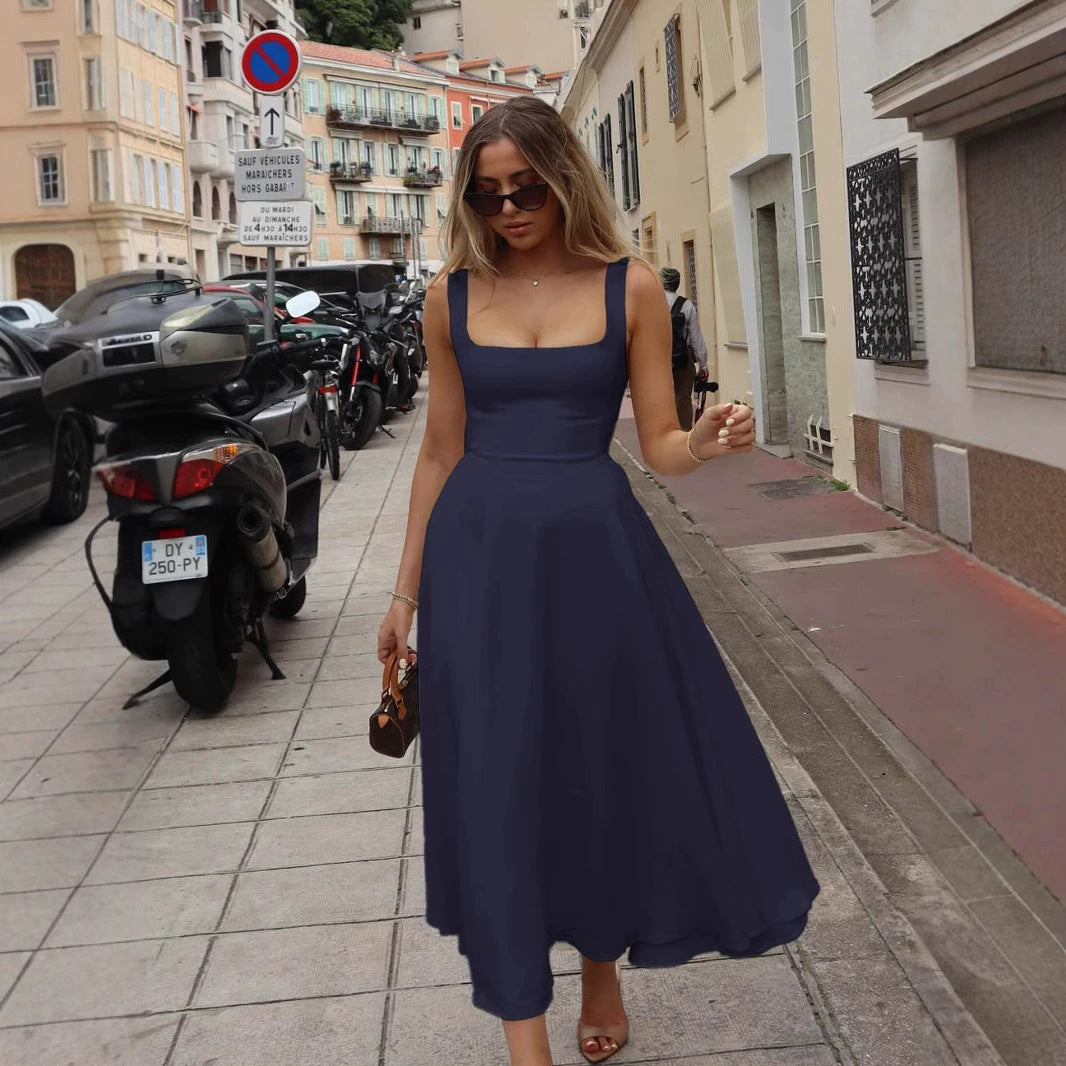 Robe à Bretelles Sans Manches à Encolure Carrée ORIS WEAR
