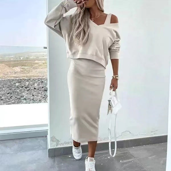 Two-piece set with sweater & midi dress ORIS WEAR