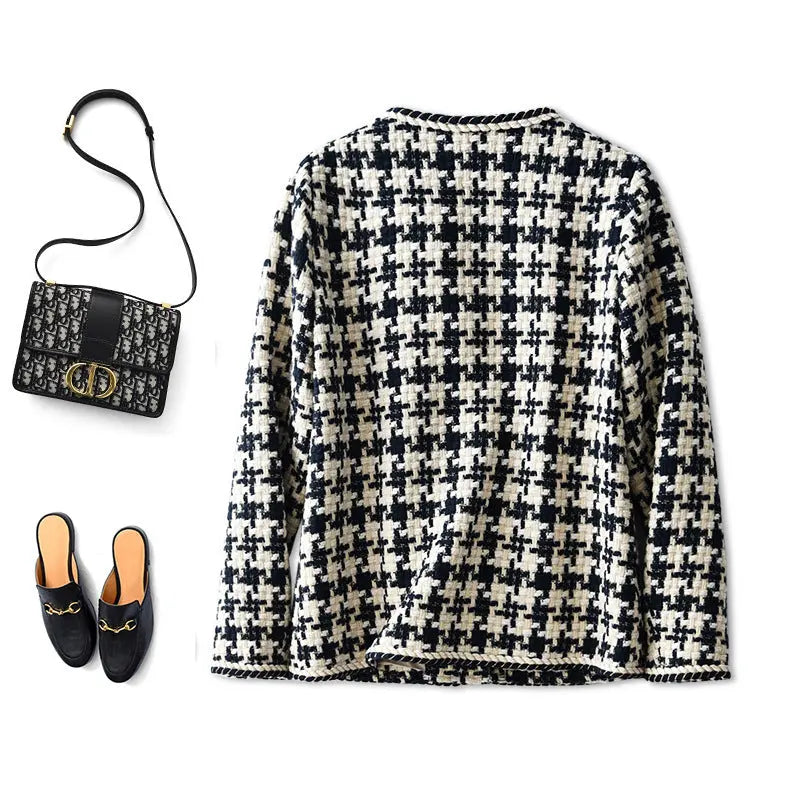 Veste Élégance – Blazer court à motif pied-de-poule ORIS WEAR