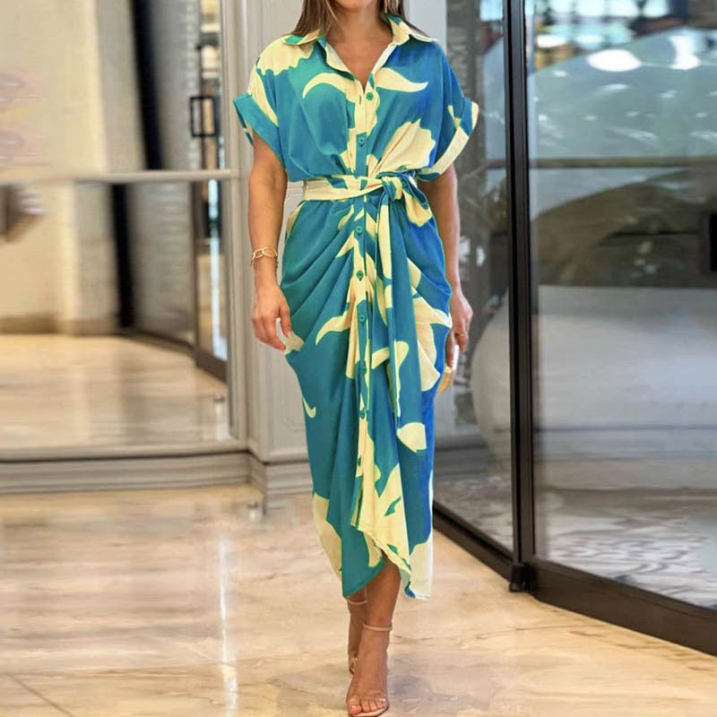 Robe Chemise Élégante à Motifs Abstraits ORIS WEAR