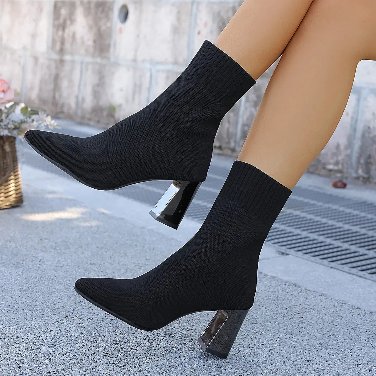 Bottines chaussettes – Talon géométrique chic ORIS WEAR