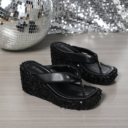 Sandales compensées brillantes femme été ORIS WEAR