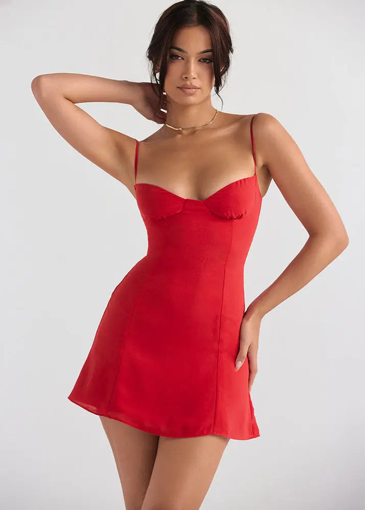Robe longue slim col halter élégante ORIS WEAR