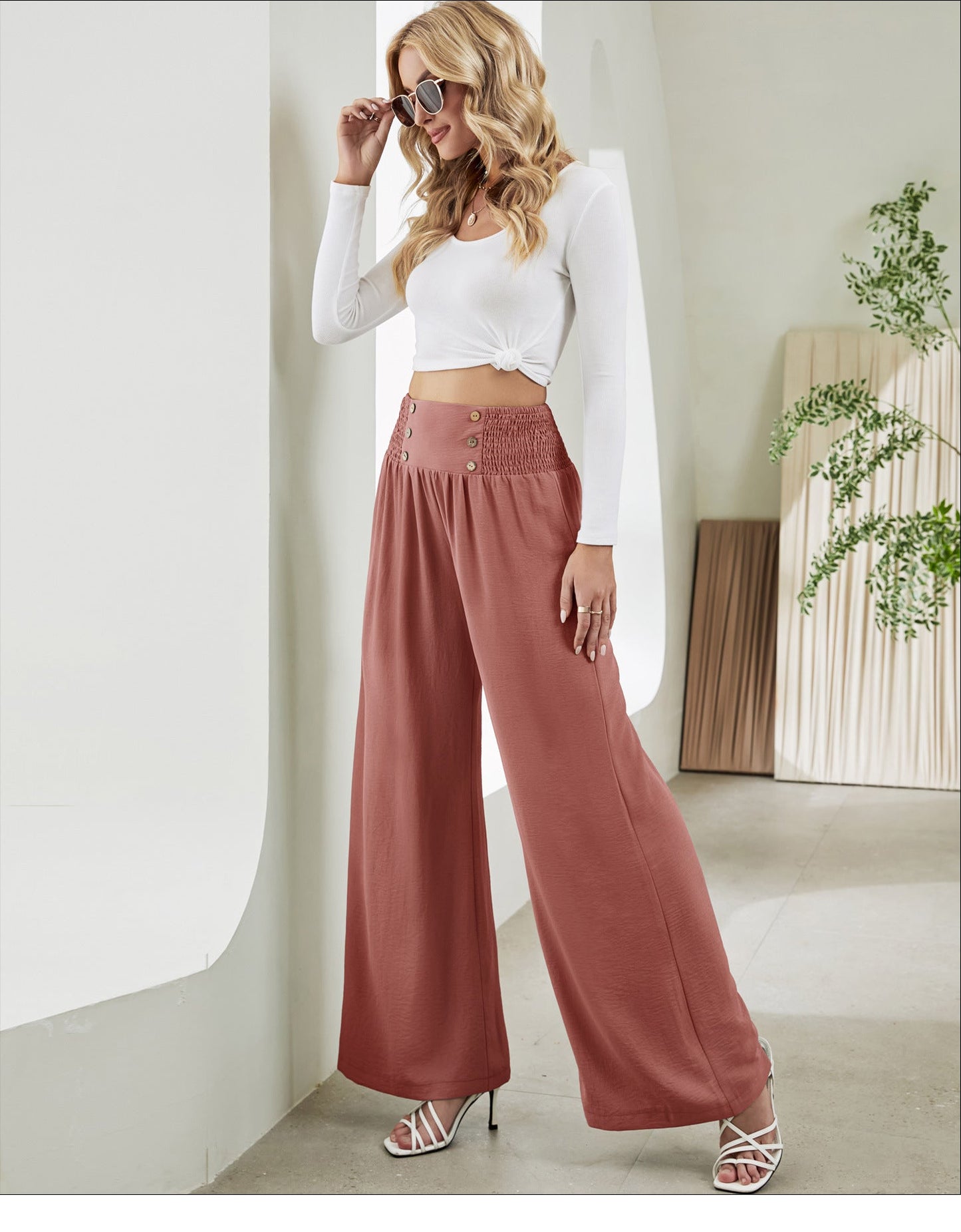 Pantalon droit à jambes larges et élastique ORIS WEAR