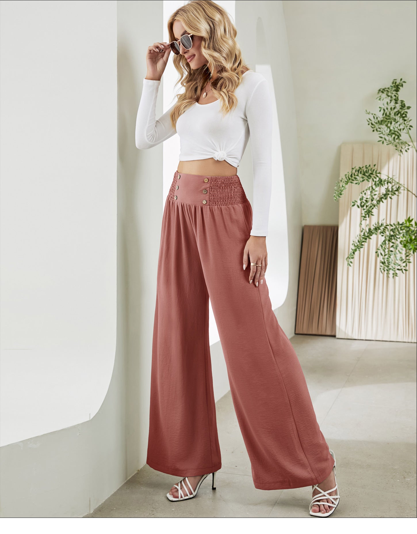 Pantalon droit à jambes larges et élastique ORIS WEAR