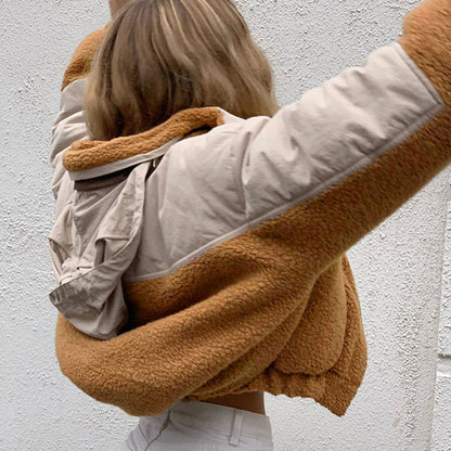 Veste ample en laine d'agneau à capuche et coutures ORIS WEAR