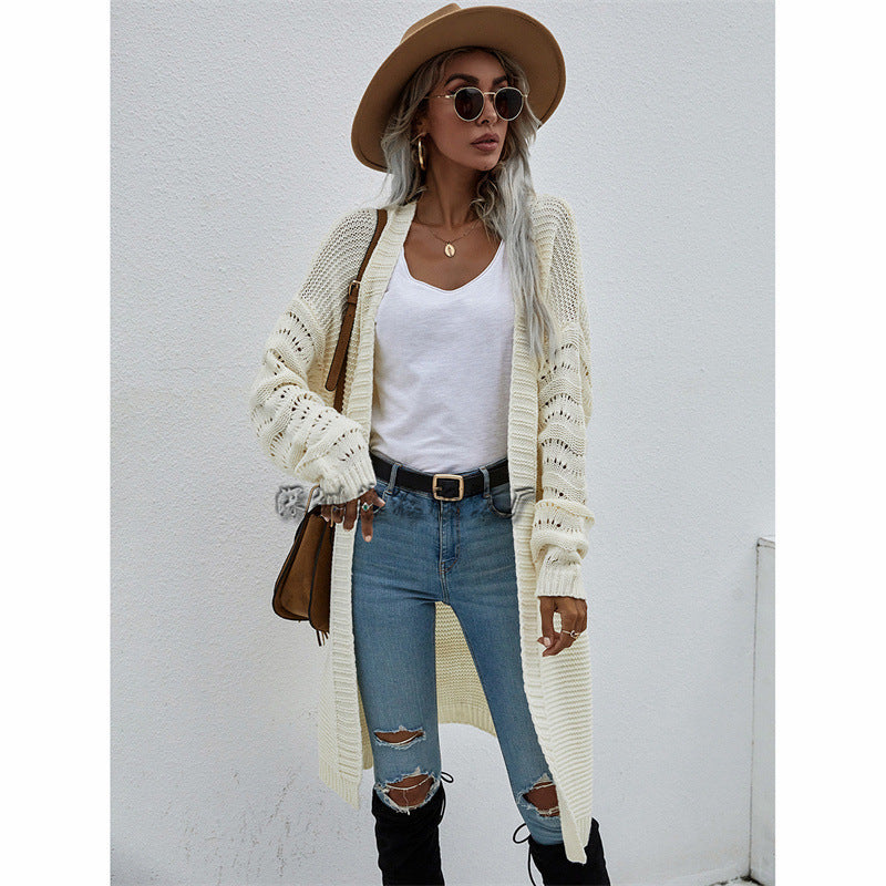 Cardigan long femme uni – Élégance et style tricoté ORIS WEAR
