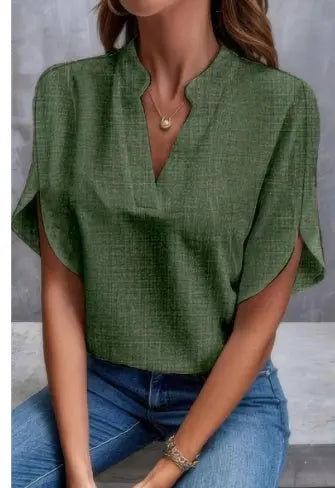 Blouse Fluide en Chiffon à Col V ORIS WEAR