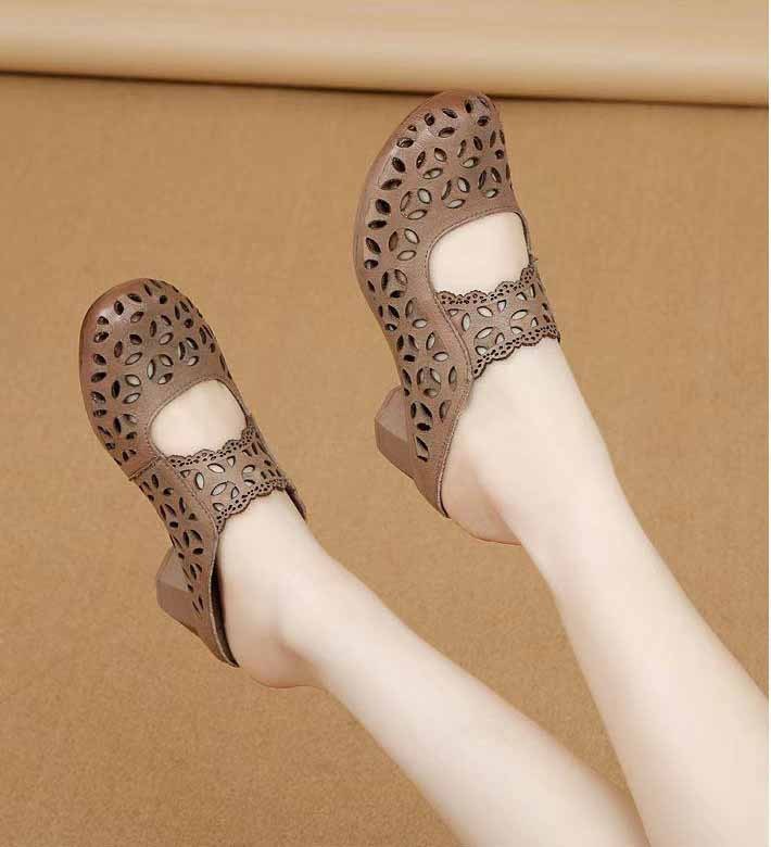 Sabots Femme Rétro en Cuir PU, Bout Rond, Slip-on ORIS WEAR
