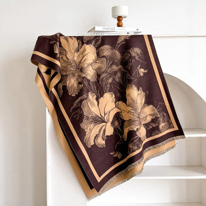 Châle élégant pour femme en fausse laine cachemire, chaud, épais et polyvalent. ORIS WEAR