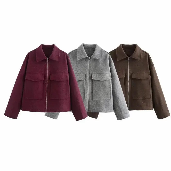 Veste rétro femme à col polo – Élégance minimaliste ORIS WEAR